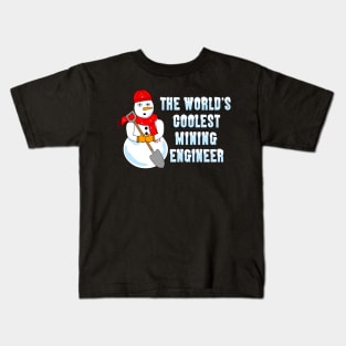 Coolest Mining Engineer White Text Kids T-Shirt